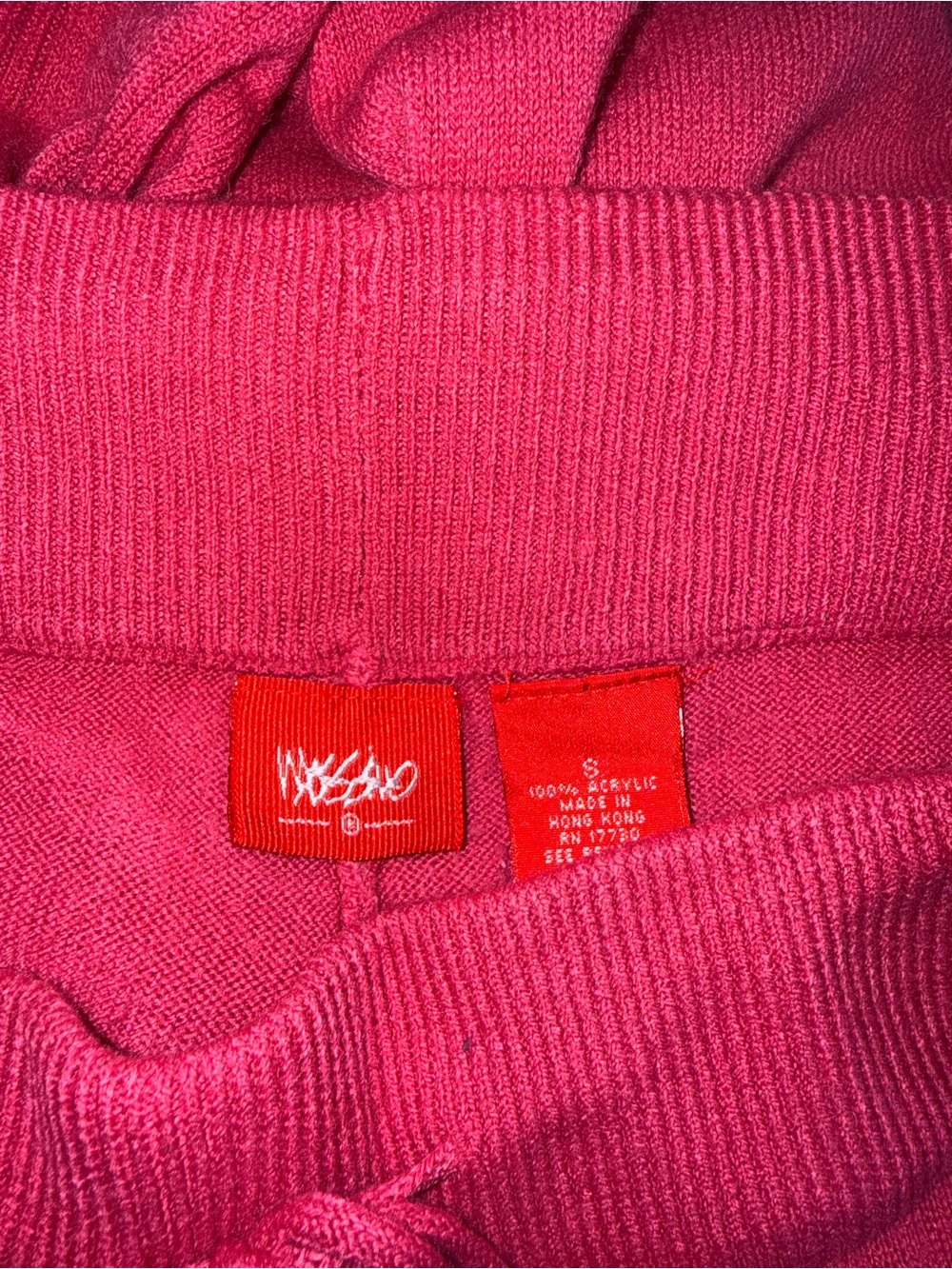 3175-Massimo Raspberry Wide-Leg Drawstring Knit Pants - Picture 2 of 2